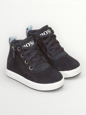 BOSS Kids Boy's Blue Suede Sneakers (1)